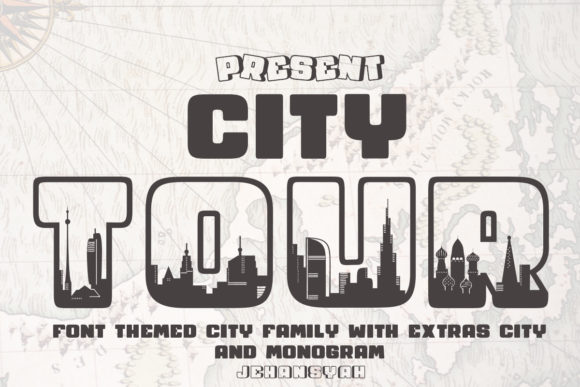 City Tour: A Display Font with Urban Landscapes