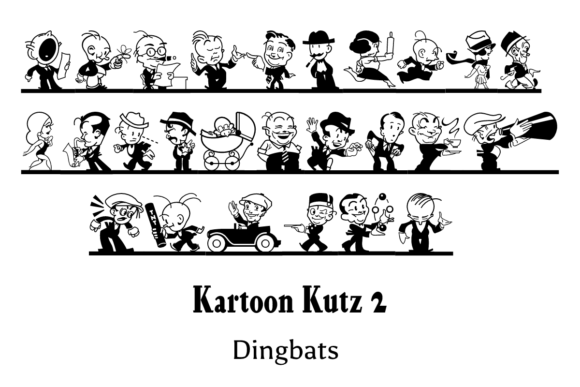 Kartoon Kutz 2: The Playful Dingbat Font for Creative Projects